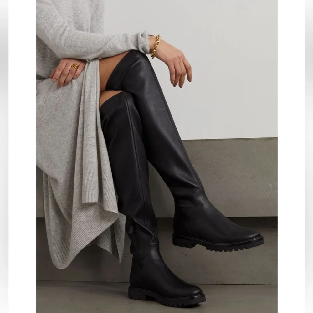 VINCE. Cabria‎ stretch-leather over-the-knee boots Women's 5.5 Black